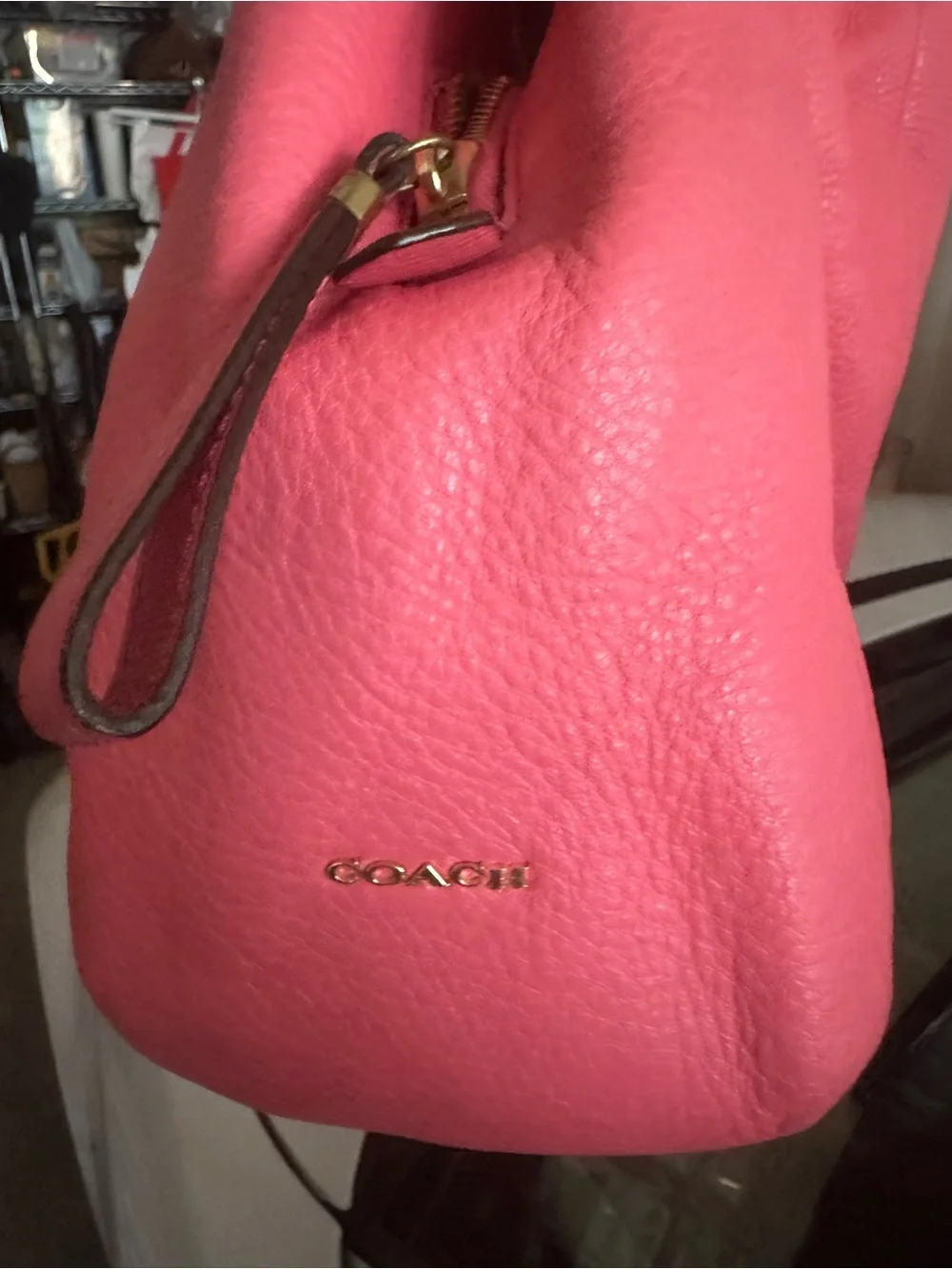 COACH Pink Pebbled Leather shoulder Bag